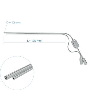 Трубка для аспирации и ирригации по FISCH, Ø канала аспирации 1.2 мм, Ø канала ирригации 1.2 мм